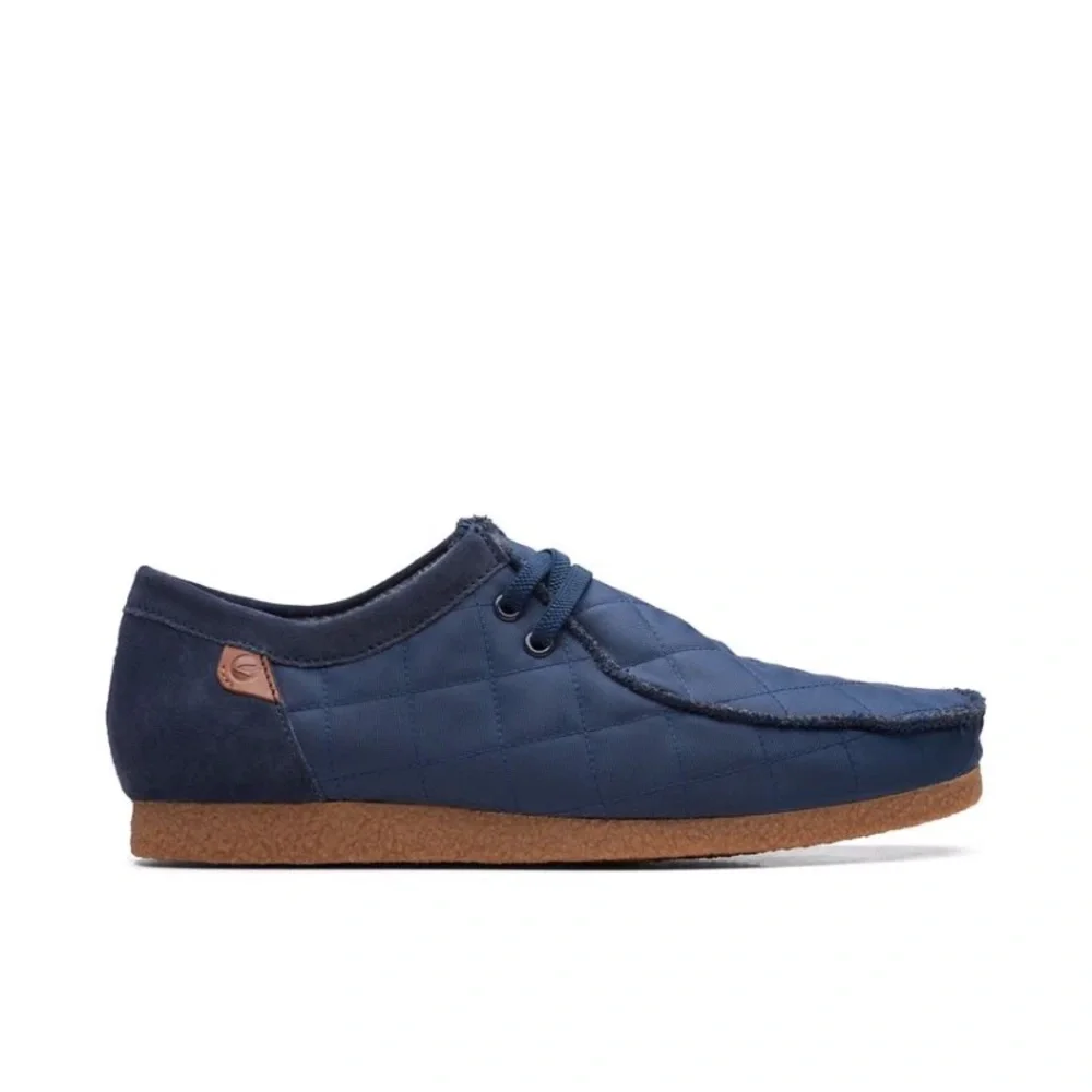 NEW Clarks Shacre II Step Navy Extreme Comfort Quilted Lace Up Shoes Men's 12 M